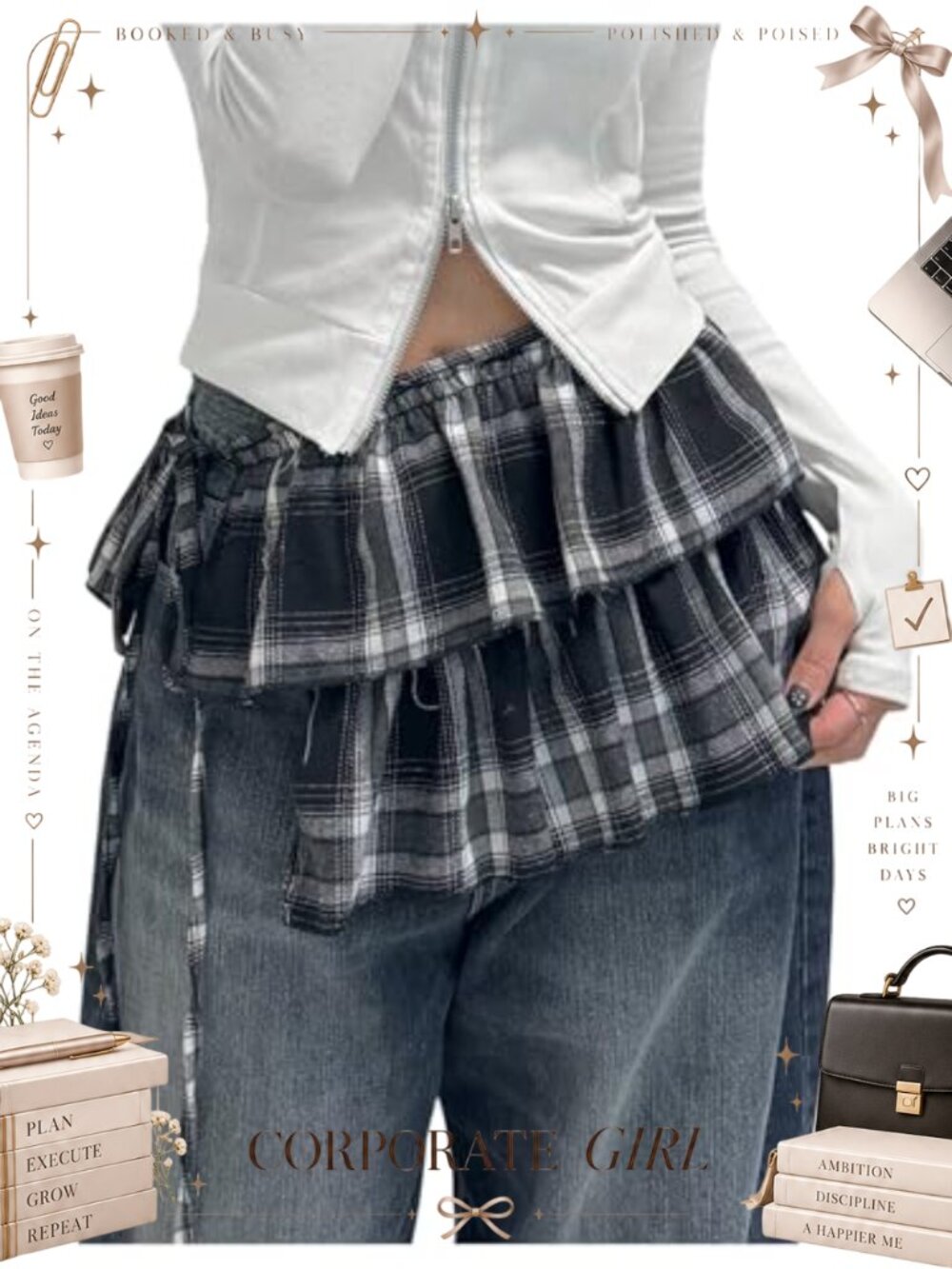 Plaid Ruffle Low Rise Wrap Micro Mini Skirt Y2K Tie Side